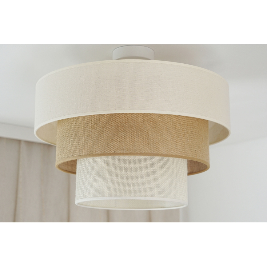 Brilagi - Přisazený lustr DENVER LUNETA 1xE27/15W/230V pr. 45 cm béžová/hnědá/krémová