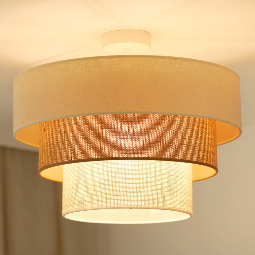 Brilagi - Přisazený lustr DENVER LUNETA 1xE27/15W/230V pr. 45 cm béžová/hnědá/krémová