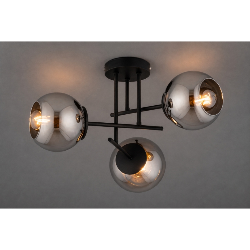 BRILAGI - Přisazený lustr DIOR 3xE27/60W/230V černá/kouřová šedá
