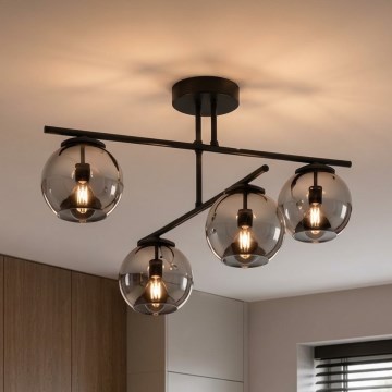 BRILAGI - Přisazený lustr DIOR 4xE27/60W/230V černá/kouřová šedá