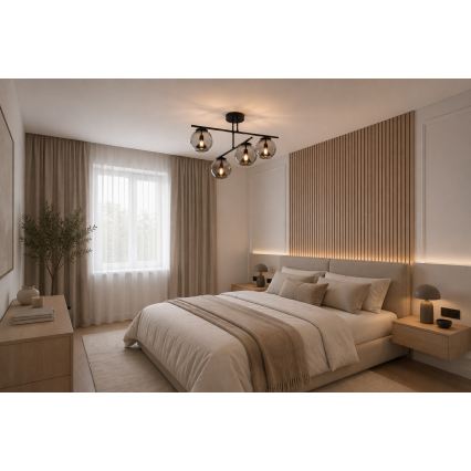 BRILAGI - Přisazený lustr DIOR 4xE27/60W/230V černá/kouřová šedá