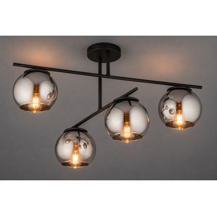 BRILAGI - Přisazený lustr DIOR 4xE27/60W/230V černá/kouřová šedá