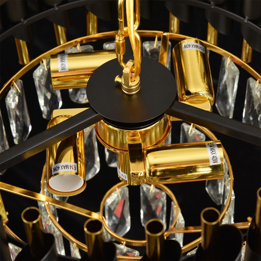 Brilagi - Přisazený lustr ECLIPSE 5xE14/10W/230V pr. 38 cm černá/zlatá