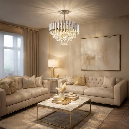 Brilagi - Přisazený lustr ECLIPSE 5xE14/10W/230V pr. 38 cm stříbrná