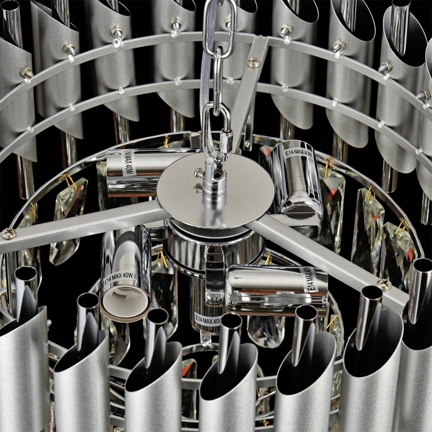 Brilagi - Přisazený lustr ECLIPSE 5xE14/10W/230V pr. 38 cm stříbrná