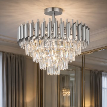 Brilagi - Přisazený lustr ECLIPSE 7xE14/10W/230V pr. 48 cm stříbrná