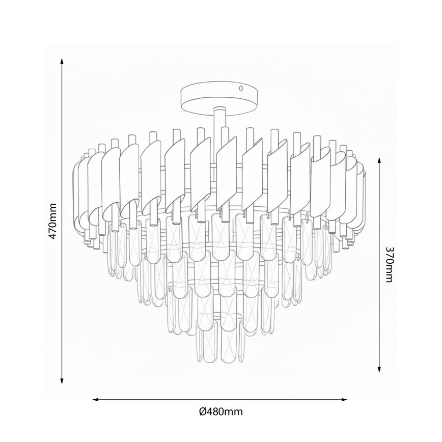 Brilagi - Přisazený lustr ECLIPSE 7xE14/10W/230V pr. 48 cm zlatá