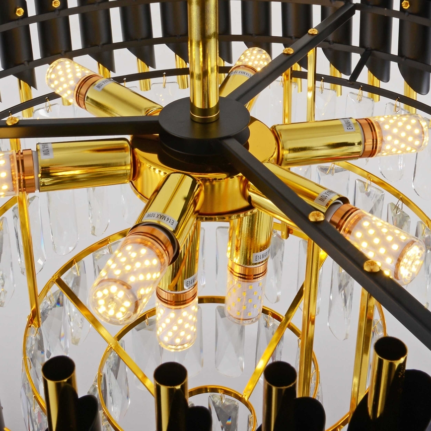 BRILAGI - Přisazený lustr ECLIPSE 9xE14/10W/230V pr. 58 cm zlatá/černá
