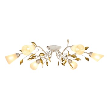 Brilagi - Přisazený lustr FLORA 6xE14/60W/230V zlatá/krémová/patina