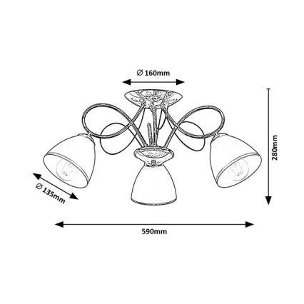 Brilagi - Přisazený lustr FRED 3xE27/60W/230V pr. 59 cm lesklý chrom