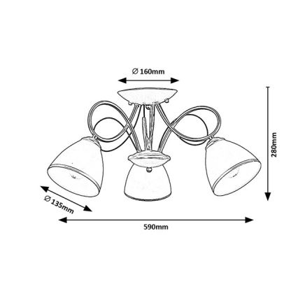 Brilagi - Přisazený lustr FRED 3xE27/60W/230V pr. 59 cm zlatá