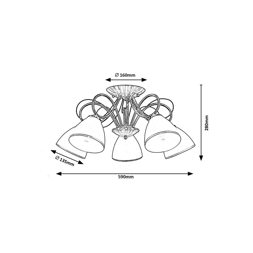 Brilagi - Přisazený lustr FRED 5xE27/60W/230V pr. 59 cm bronzová