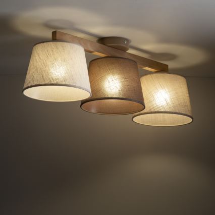 Brilagi - Přisazený lustr LATTE 3xE27/60W/230V borovice/mix