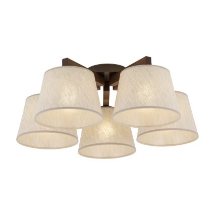 Brilagi - Přisazený lustr LATTE 5xE27/60W/230V borovice/krémová