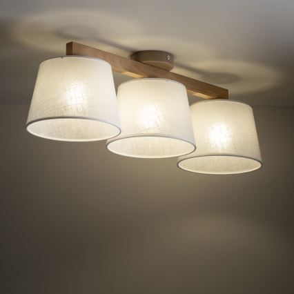 Brilagi - Přisazený lustr LATTE SABIA 3xE27/60W/230V borovice/bílá