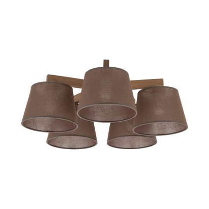 Brilagi - Přisazený lustr LATTE SABIA 5xE27/15W/230V borovice/hnědá