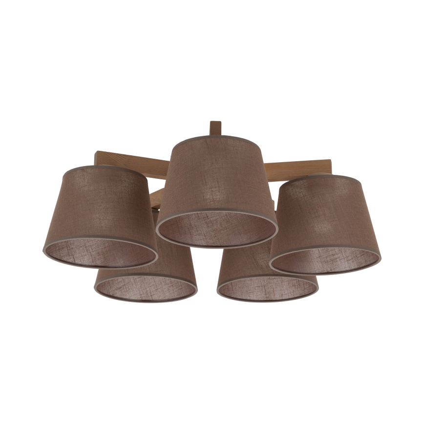 Brilagi - Přisazený lustr LATTE SABIA 5xE27/15W/230V borovice/hnědá