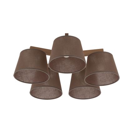 Brilagi - Přisazený lustr LATTE SABIA 5xE27/15W/230V borovice/hnědá