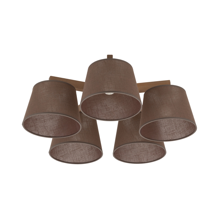 Brilagi - Přisazený lustr LATTE SABIA 5xE27/15W/230V borovice/hnědá