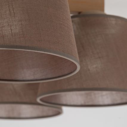 Brilagi - Přisazený lustr LATTE SABIA 5xE27/15W/230V borovice/hnědá