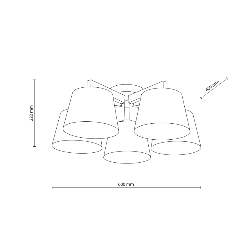 Brilagi - Přisazený lustr LATTE SABIA 5xE27/15W/230V borovice/hnědá