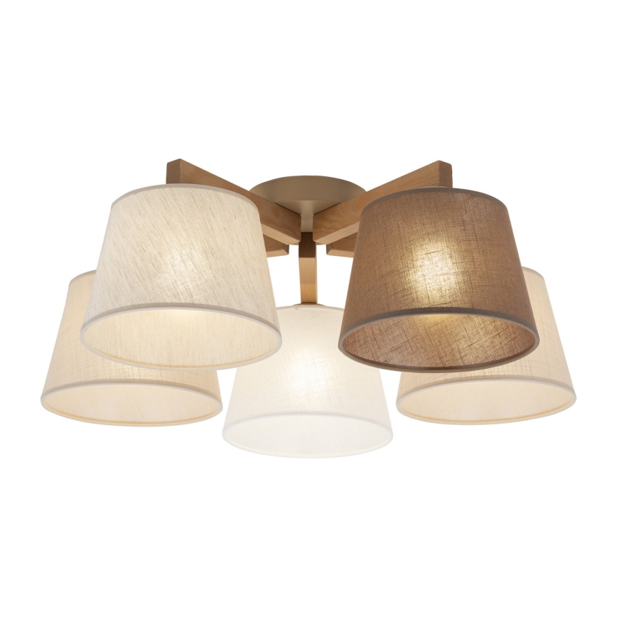 Brilagi - Přisazený lustr LATTE SABIA 5xE27/15W/230V borovice/mix