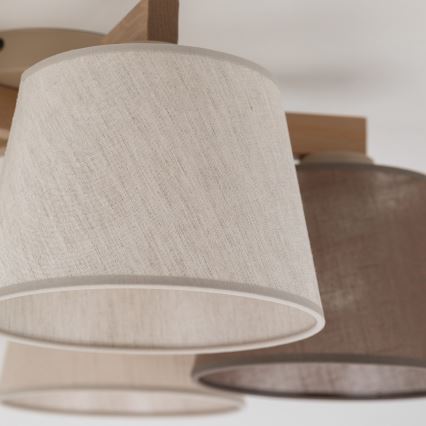 Brilagi - Přisazený lustr LATTE SABIA 5xE27/15W/230V borovice/mix