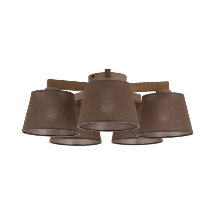 Brilagi - Přisazený lustr LATTE SABIA 5xE27/60W/230V borovice/hnědá