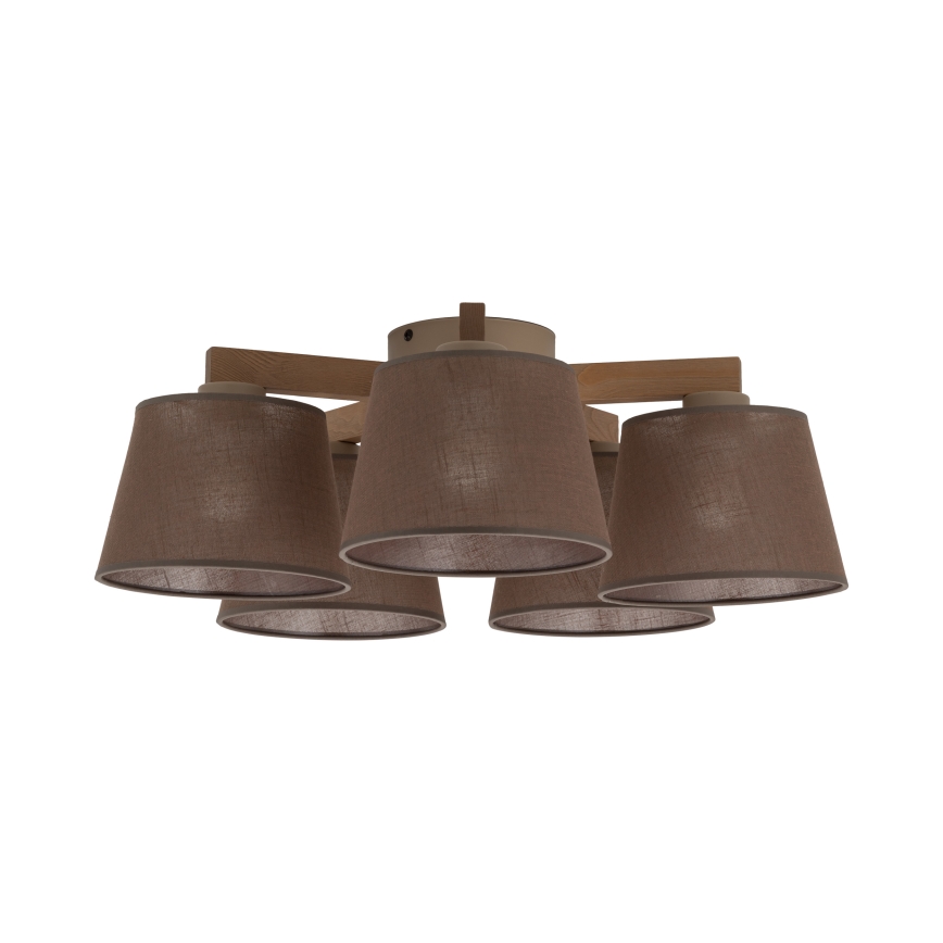 Brilagi - Přisazený lustr LATTE SABIA 5xE27/60W/230V borovice/hnědá