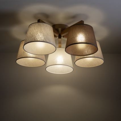 Brilagi - Přisazený lustr LATTE SABIA 5xE27/60W/230V borovice/mix