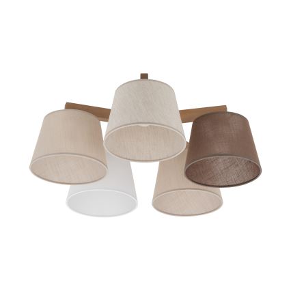 Brilagi - Přisazený lustr LATTE SABIA 5xE27/60W/230V borovice/mix