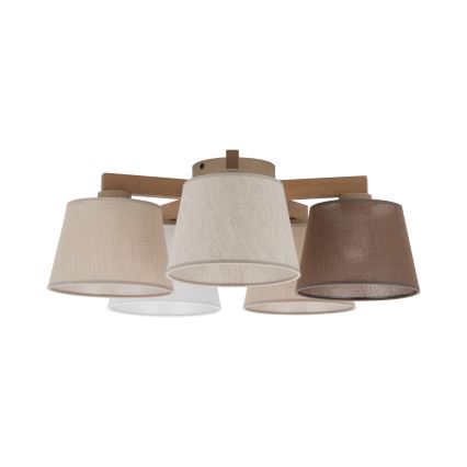 Brilagi - Přisazený lustr LATTE SABIA 5xE27/60W/230V borovice/mix