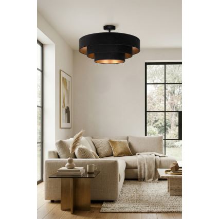 Brilagi - Přisazený lustr LUNETA 3xE27/60W/230V pr. 80 cm černá/zlatá