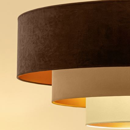 Brilagi - Přisazený lustr LUNETA 3xE27/60W/230V pr. 80 cm hnědá/béžová/krémová