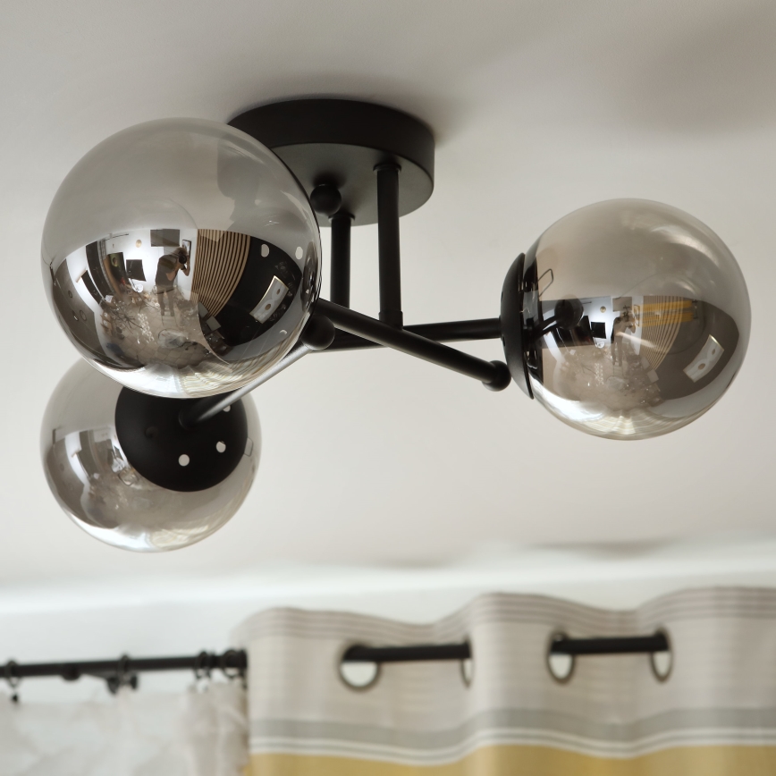 Brilagi - Přisazený lustr MALIVA 3xE14/15W/230V černá/kouřová