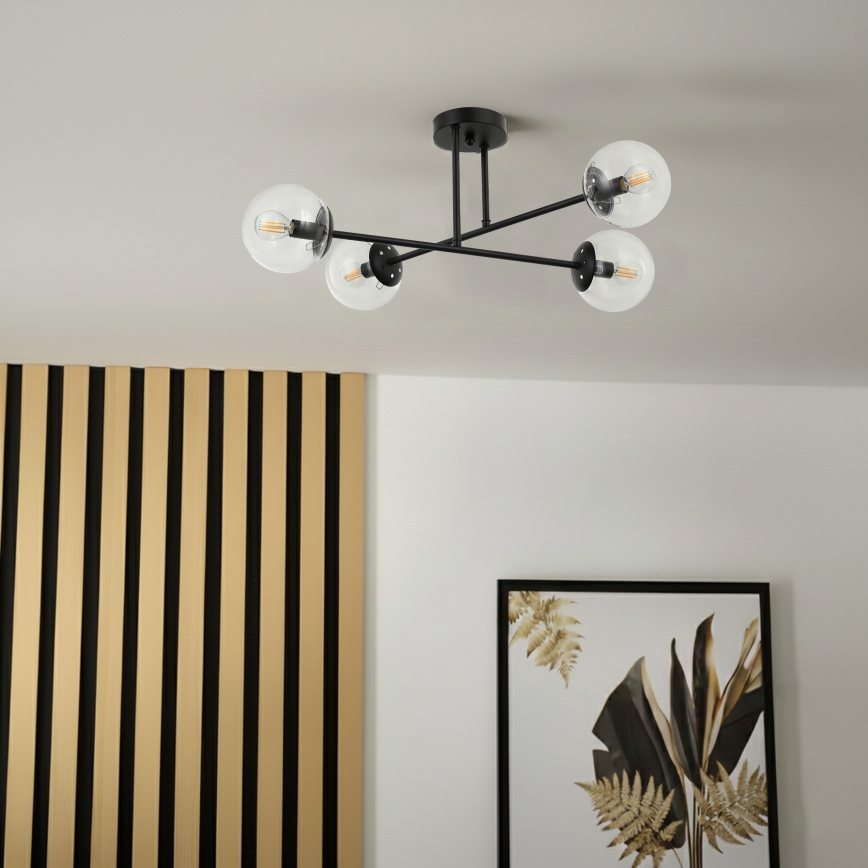 Brilagi - Přisazený lustr MALIVA 4xE14/15W/230V černá/čirá