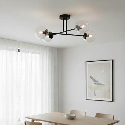 Brilagi - Přisazený lustr MALIVA 4xE14/15W/230V černá/čirá