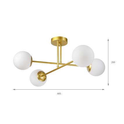 Brilagi - Přisazený lustr MALIVA 4xE14/15W/230V zlatá/bílá