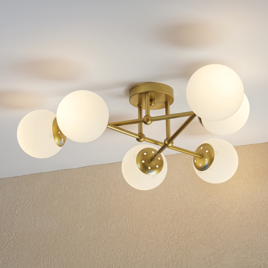 Brilagi - Přisazený lustr MALIVA 6xE14/15W/230V zlatá/bílá
