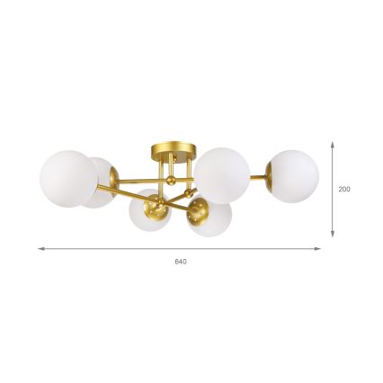 Brilagi - Přisazený lustr MALIVA 6xE14/15W/230V zlatá/bílá