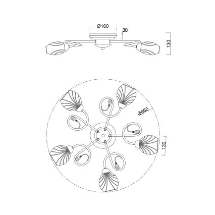 BRILAGI - Přisazený lustr MEGAPOLIS 5xE14/60W/230V lesklý chrom