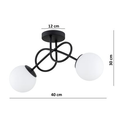 Brilagi - Přisazený lustr MILO 2xE27/60W/230V černá