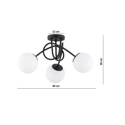 Brilagi - Přisazený lustr MILO 3xE27/60W/230V černá