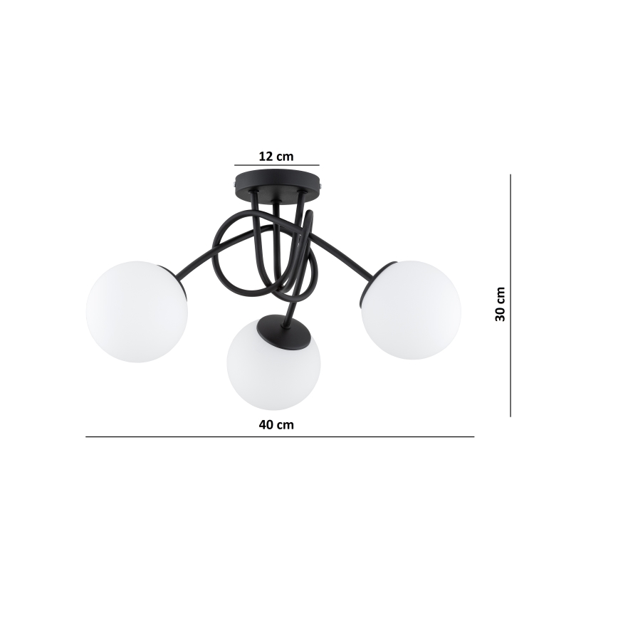 Brilagi - Přisazený lustr MILO 3xE27/60W/230V černá