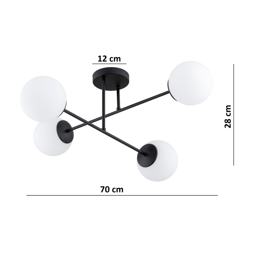 Brilagi - Přisazený lustr MILO 4xE27/60W/230V černá