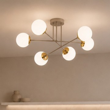 Brilagi - Přisazený lustr MILO 6xE27/60W/230V béžová/zlatá