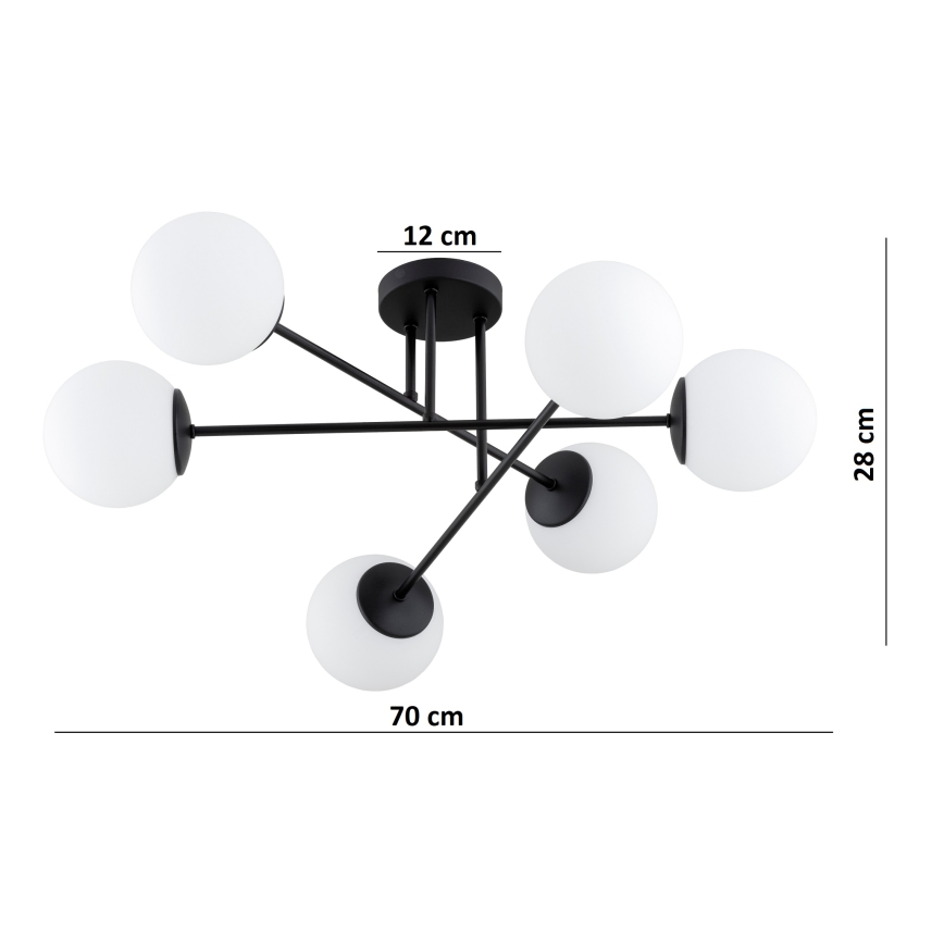 Brilagi - Přisazený lustr MILO 6xE27/60W/230V černá