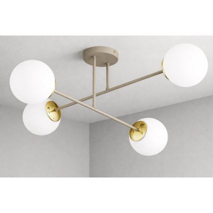 Brilagi - Přisazený lustr MILO ECRU 4xE27/60W/230V béžová/zlatá