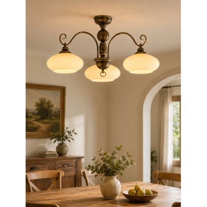 Brilagi - Přisazený lustr MOLLERO 3xE27/15W/230V pr. 84 cm bronz/patina