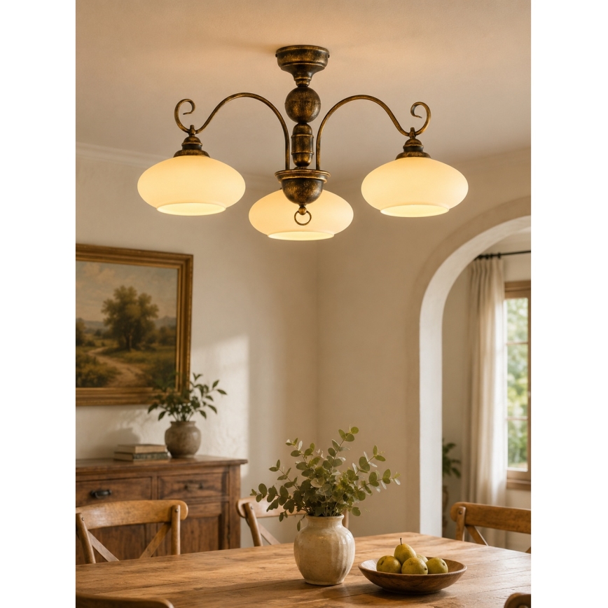 Brilagi - Přisazený lustr MOLLERO 3xE27/15W/230V pr. 84 cm bronz/patina